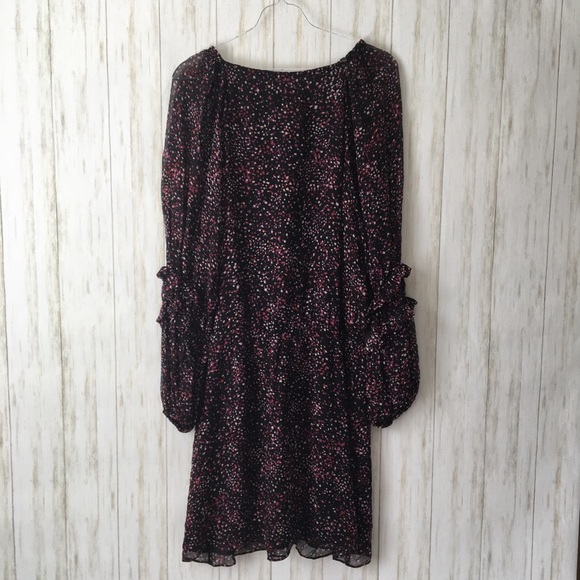 parker Black Pink Floral Silk Knee Lnth Midi Dress - Picture 8 of 8